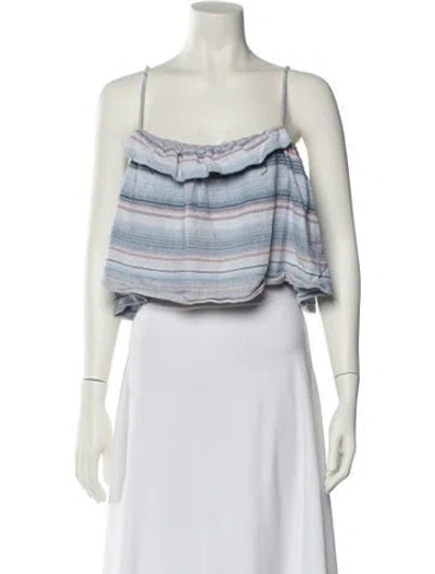 Pre-owned Mara Hoffman Striped Square Neckline Crop Top In Pink
