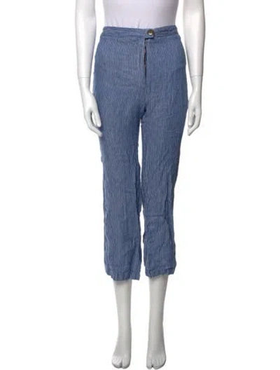 Pre-owned Mara Hoffman Striped Straight Leg Pants In Blue
