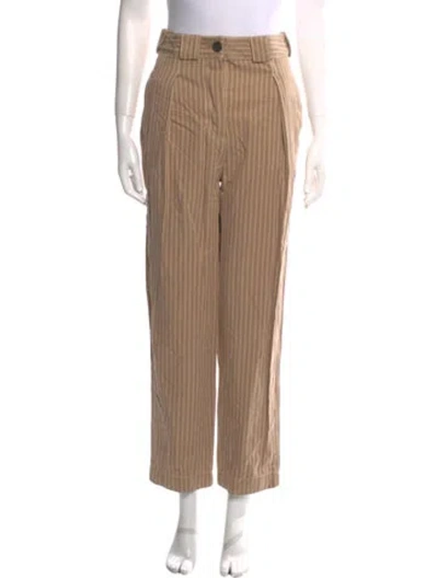 Pre-owned Mara Hoffman Striped Straight Leg Pants In Brown