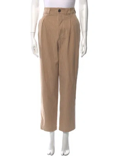 Pre-owned Mara Hoffman Striped Straight Leg Pants In Neutral