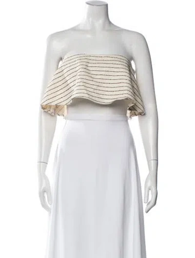 Pre-owned Mara Hoffman Striped Strapless Crop Top W/ Tags In Neutral