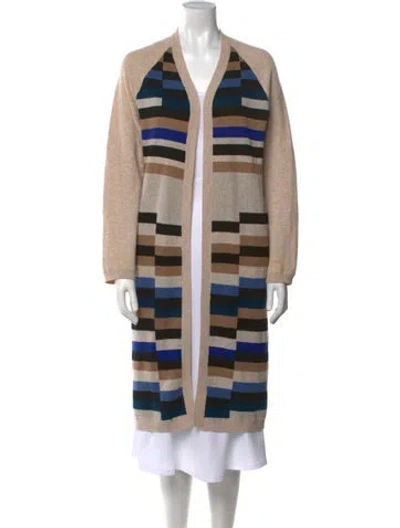 Pre-owned Mara Hoffman Striped V-neck Sweater In Neutral