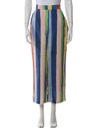 Pre-owned Mara Hoffman Striped Wide Leg Pants In Blue