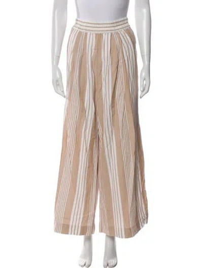 Pre-owned Mara Hoffman Striped Wide Leg Pants In Brown