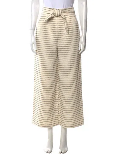 Pre-owned Mara Hoffman Striped Wide Leg Pants In Neutrals/white