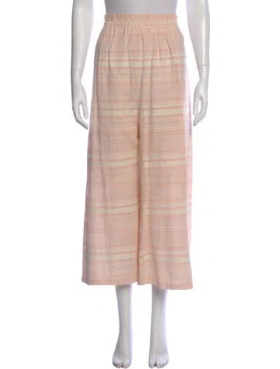 Pre-owned Mara Hoffman Striped Wide Leg Pants In Pink