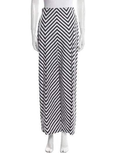 Pre-owned Mara Hoffman Striped Wide Leg Pants In White