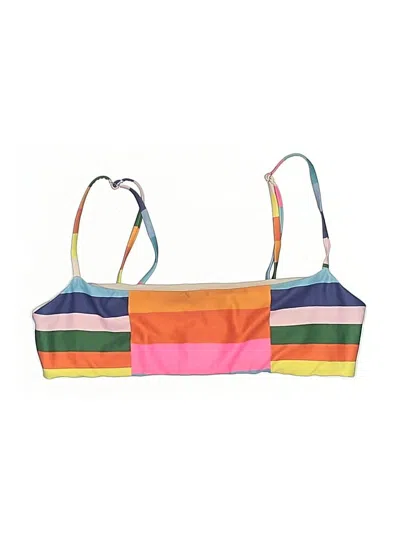 Pre-owned Mara Hoffman Swimsuit Top Pink Color Block Pattern Swimwear