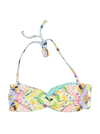 Pre-owned Mara Hoffman Swimsuit Top Yellow Print Pattern Swimwear