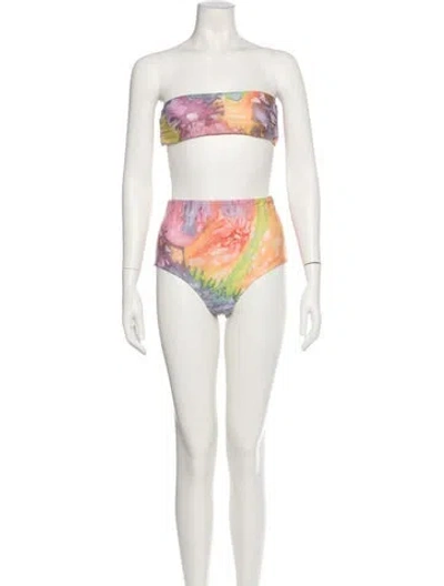Pre-owned Mara Hoffman Tie-dye Print Bikini W/ Tags In Multi