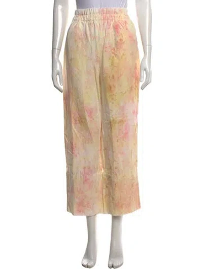 Pre-owned Mara Hoffman Tie-dye Print Wide Leg Pants In Neutrals