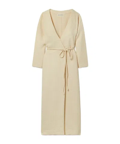 Mara Hoffman Tiffany Textured Organic Cotton-blend Wrap Dress In Metallic