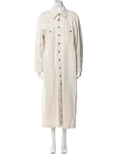 Pre-owned Mara Hoffman Trench Coat In Neutral