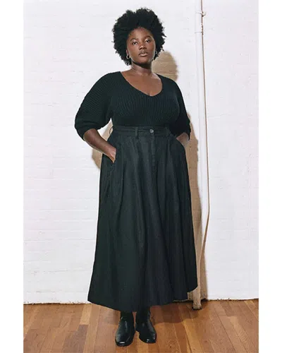 Mara Hoffman Tulay Linen-blend Maxi Skirt In Black