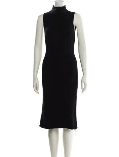 Pre-owned Mara Hoffman Turtleneck Knee-length Dress In Black