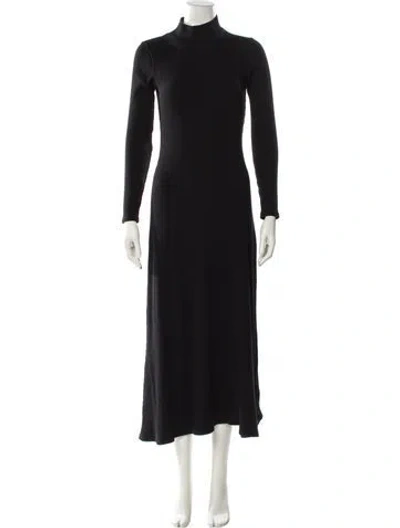Pre-owned Mara Hoffman Turtleneck Long Dress In Black