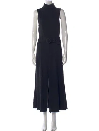 Pre-owned Mara Hoffman Turtleneck Long Dress In Black