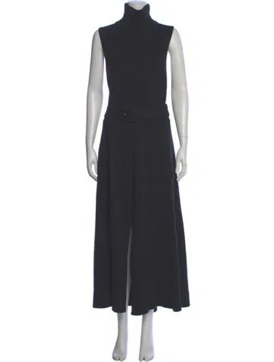 Pre-owned Mara Hoffman Turtleneck Long Dress In Gray