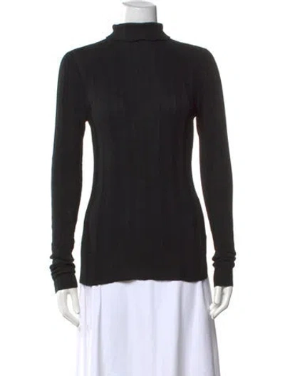 Pre-owned Mara Hoffman Turtleneck Long Sleeve Top In Black