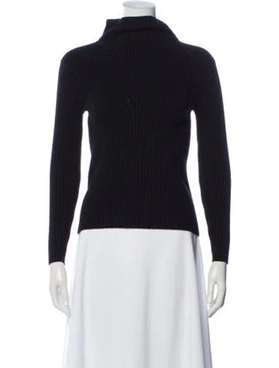 Pre-owned Mara Hoffman Turtleneck Long Sleeve Top In Blue