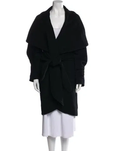 Pre-owned Mara Hoffman Virgin Wool Coat In Black