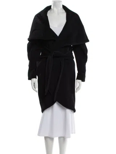 Pre-owned Mara Hoffman Virgin Wool Coat In Black