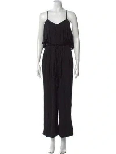 Pre-owned Mara Hoffman V-neck Jumpsuit In Black
