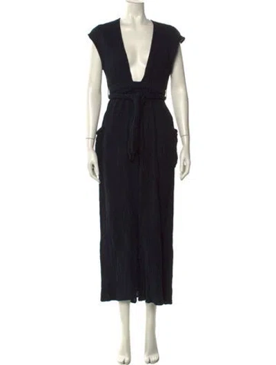 Pre-owned Mara Hoffman V-neck Jumpsuit In Black