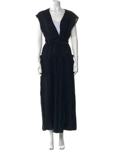 Pre-owned Mara Hoffman V-neck Jumpsuit In Black