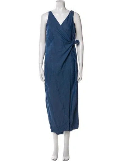 Pre-owned Mara Hoffman V-neck Jumpsuit In Blue
