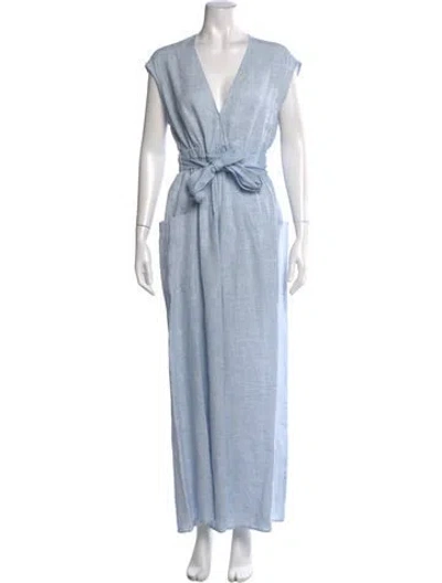 Pre-owned Mara Hoffman V-neck Jumpsuit In Blue