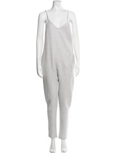 Pre-owned Mara Hoffman V-neck Jumpsuit In Gray