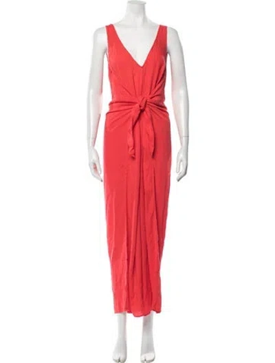 Pre-owned Mara Hoffman V-neck Jumpsuit In Red