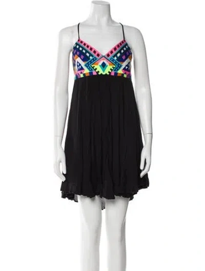 Pre-owned Mara Hoffman V-neck Knee-length Dress In Black