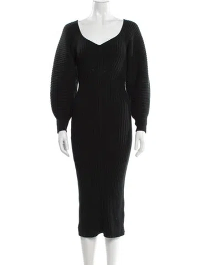 Pre-owned Mara Hoffman V-neck Long Dress In Black