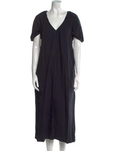 Pre-owned Mara Hoffman V-neck Long Dress In Black