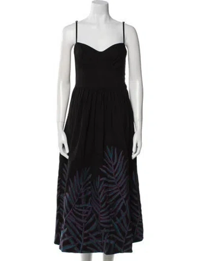 Pre-owned Mara Hoffman V-neck Long Dress In Black