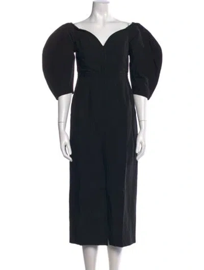 Pre-owned Mara Hoffman V-neck Long Dress In Black