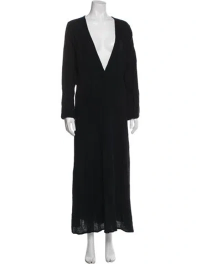Pre-owned Mara Hoffman V-neck Long Dress In Blue