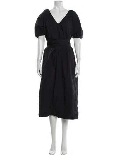 Pre-owned Mara Hoffman V-neck Long Dress In Gray