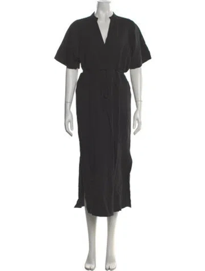 Pre-owned Mara Hoffman V-neck Long Dress In Gray