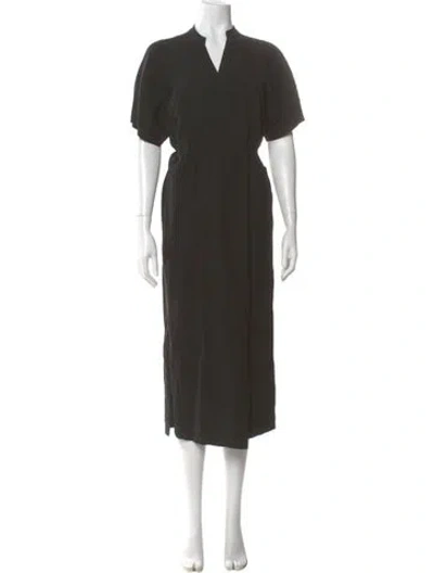 Pre-owned Mara Hoffman V-neck Long Dress In Green