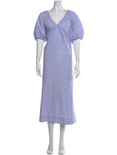 Pre-owned Mara Hoffman V-neck Long Dress In Multi