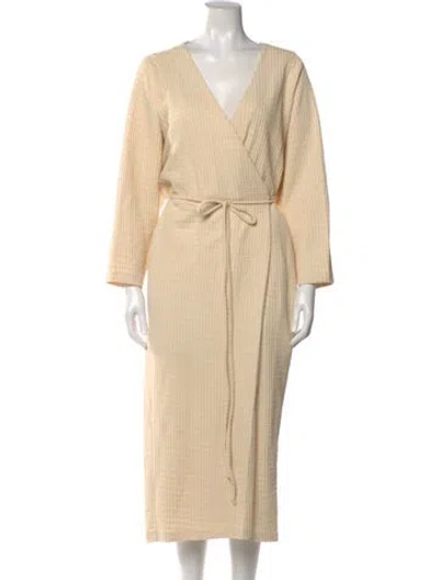 Pre-owned Mara Hoffman V-neck Long Dress In Neutral