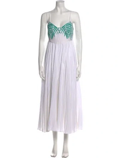 Pre-owned Mara Hoffman V-neck Long Dress In Neutral