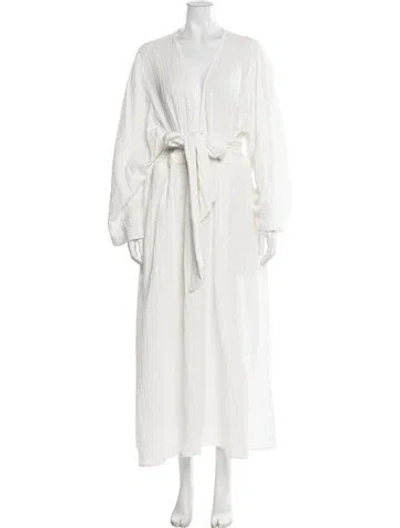 Pre-owned Mara Hoffman V-neck Long Dress In Neutral
