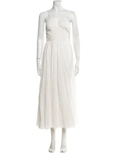 Pre-owned Mara Hoffman V-neck Long Dress In Neutrals