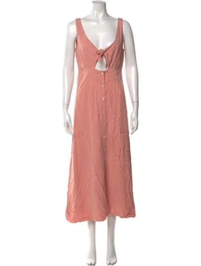 Pre-owned Mara Hoffman V-neck Long Dress In Orange