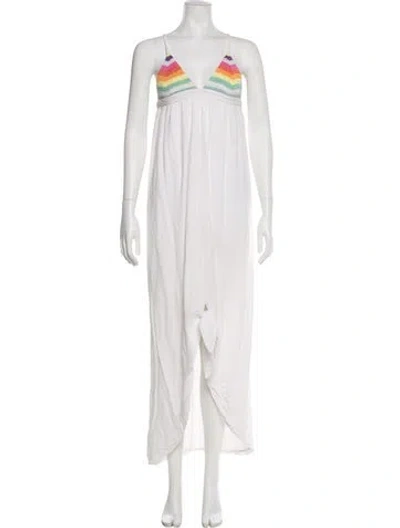 Pre-owned Mara Hoffman V-neck Long Dress In Pink