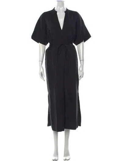 Pre-owned Mara Hoffman V-neck Long Dress W/ Tags In Black